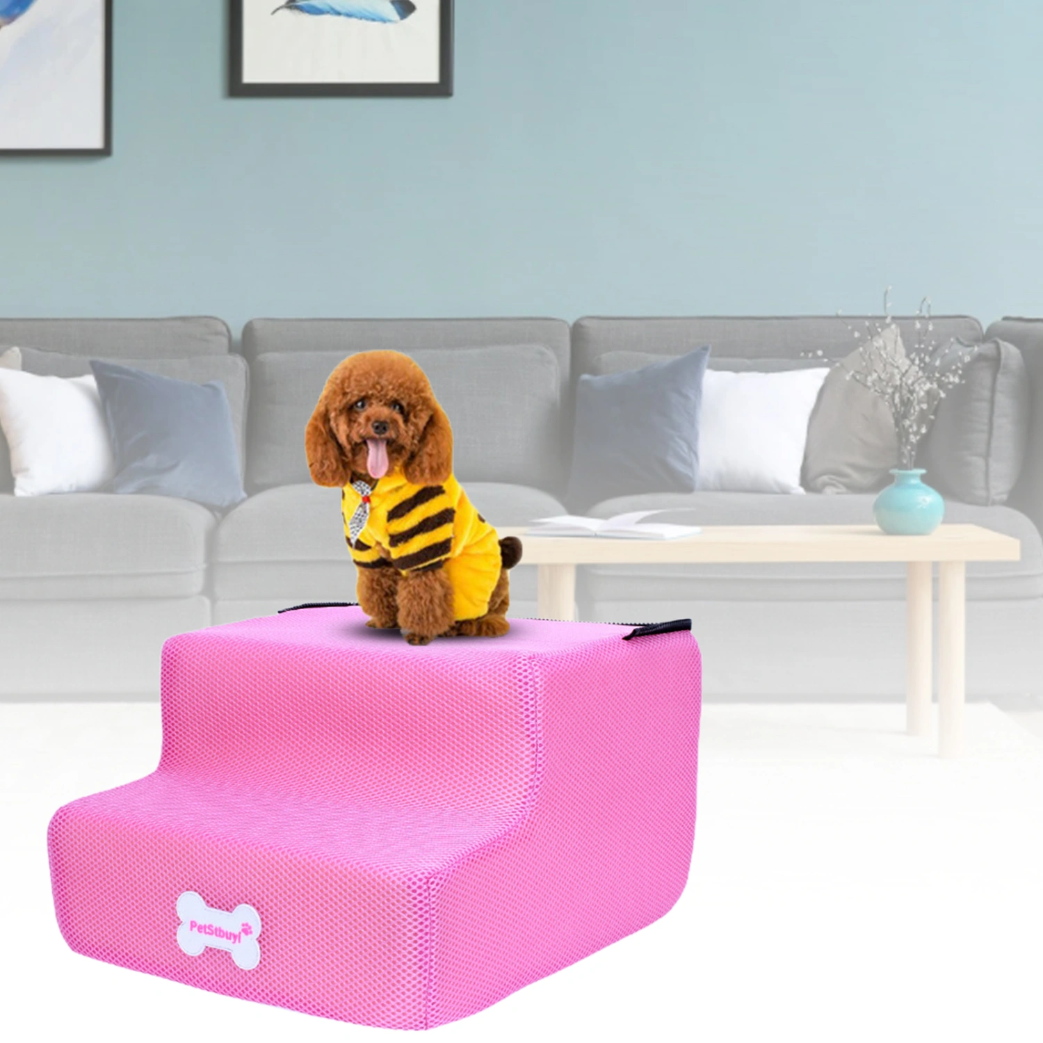 Pet Ladder Cover Detachable Zipper Closure Fabric Non-slip Dog Climbing Ramp Cover for Puppy