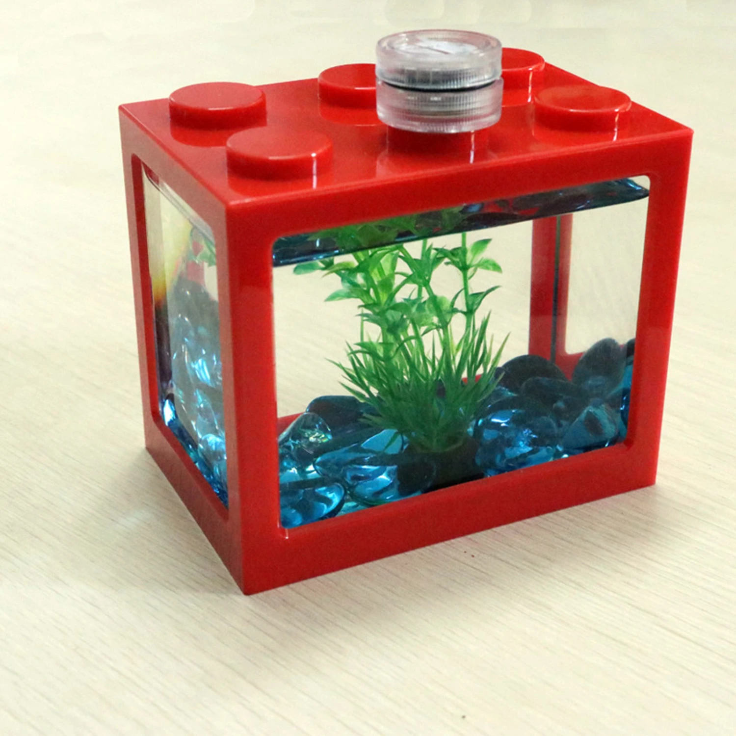 Fish Tank Transparent Energy Saving Acrylic LED Light Aquarium Tank Kit for Room Decor