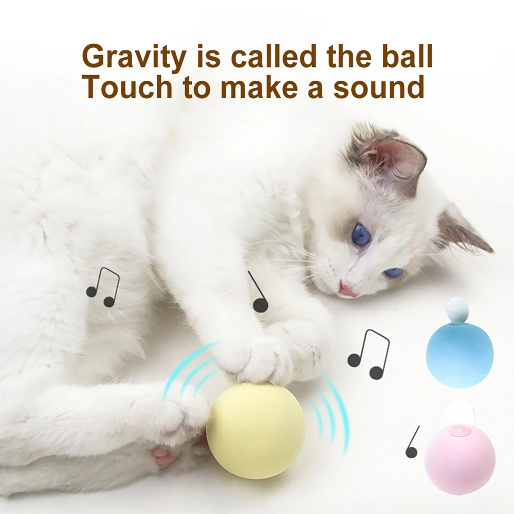 Kitten Plush Ball Lovely Safe Easy-cleaning Pet Automatic Roller Ball for Animal