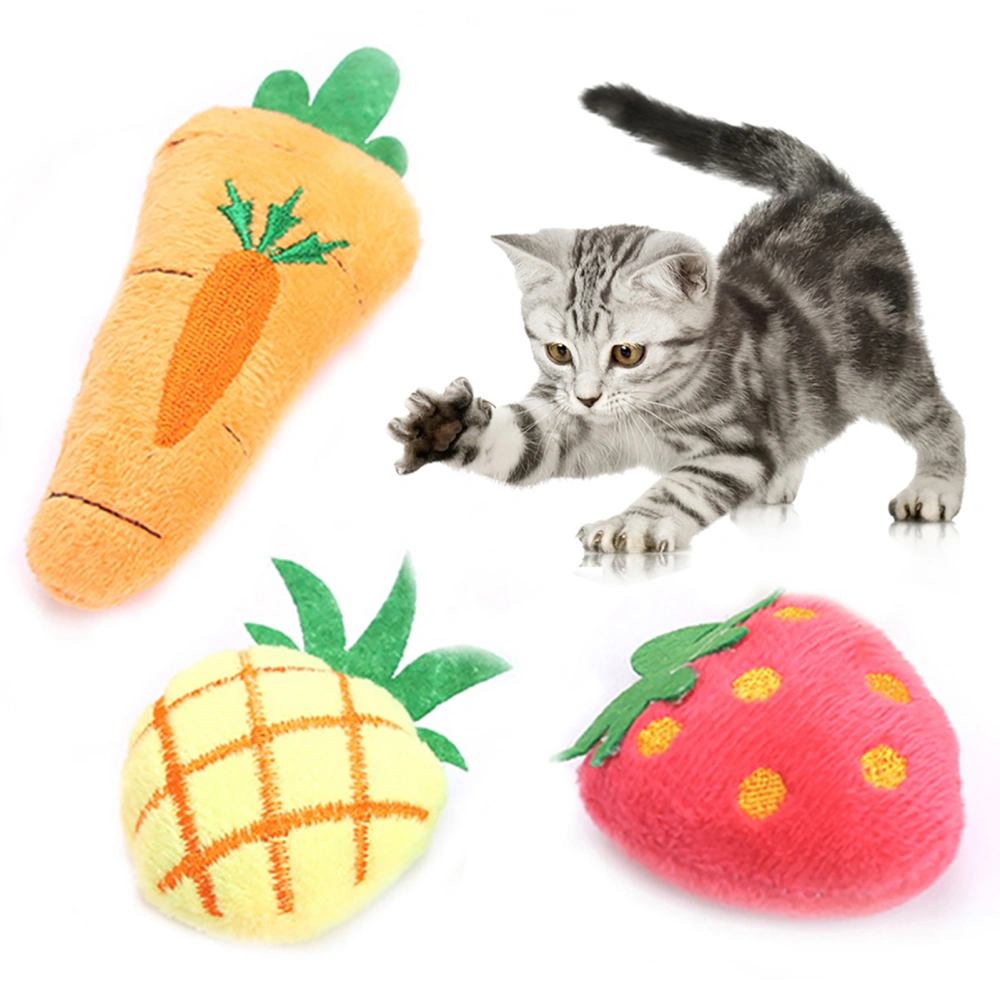 Kitten Catnip Toy Decorative Comfortable Fruit Carrot Cat Chew Toys for Kitty