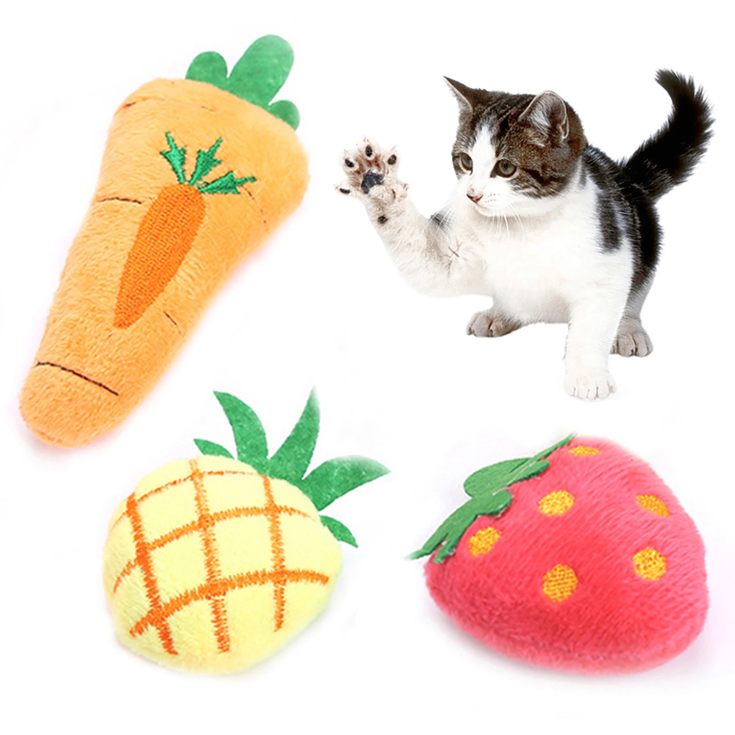 Kitten Catnip Toy Decorative Comfortable Fruit Carrot Cat Chew Toys for Kitty