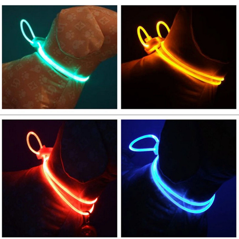 Night Safety Pet Collar Bright Adjustable LED Dog Luminous Necklace Neck Strap
