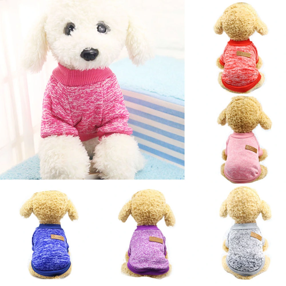 Winter Warm Woolen Yarn Dog Sweater Pullover Cat Jacket Coat Pet Clothes Supply