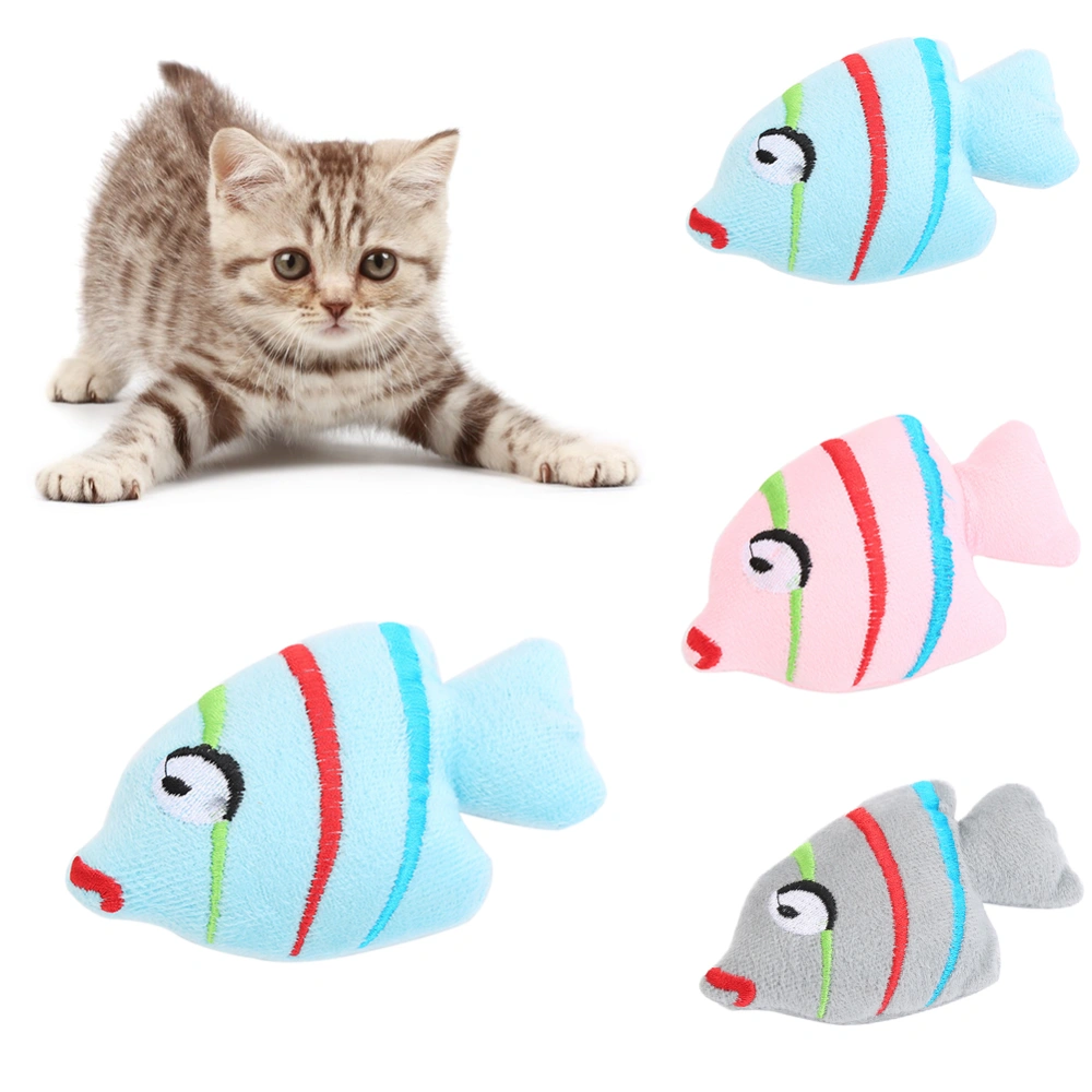 Cat Catmint Plush Fish Kitten Scratch Bite Teasing Interactive Catnip Pet Toy