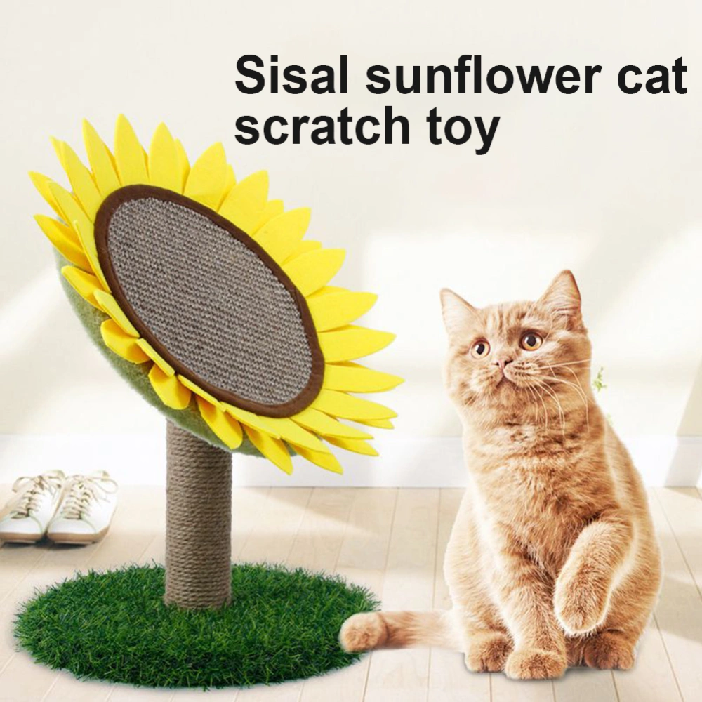 Cat Sisal Sunflower Scratching Mat Grinding Claw Toys Round Board Pet Supplies