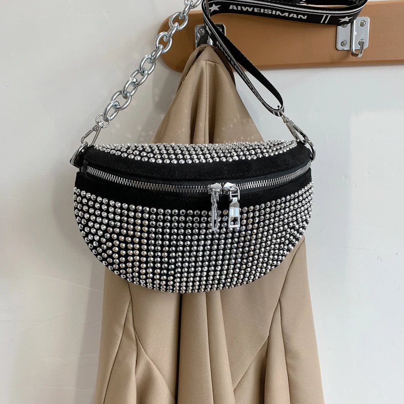 Western Style Rhinestone Crossbody Chest Bag