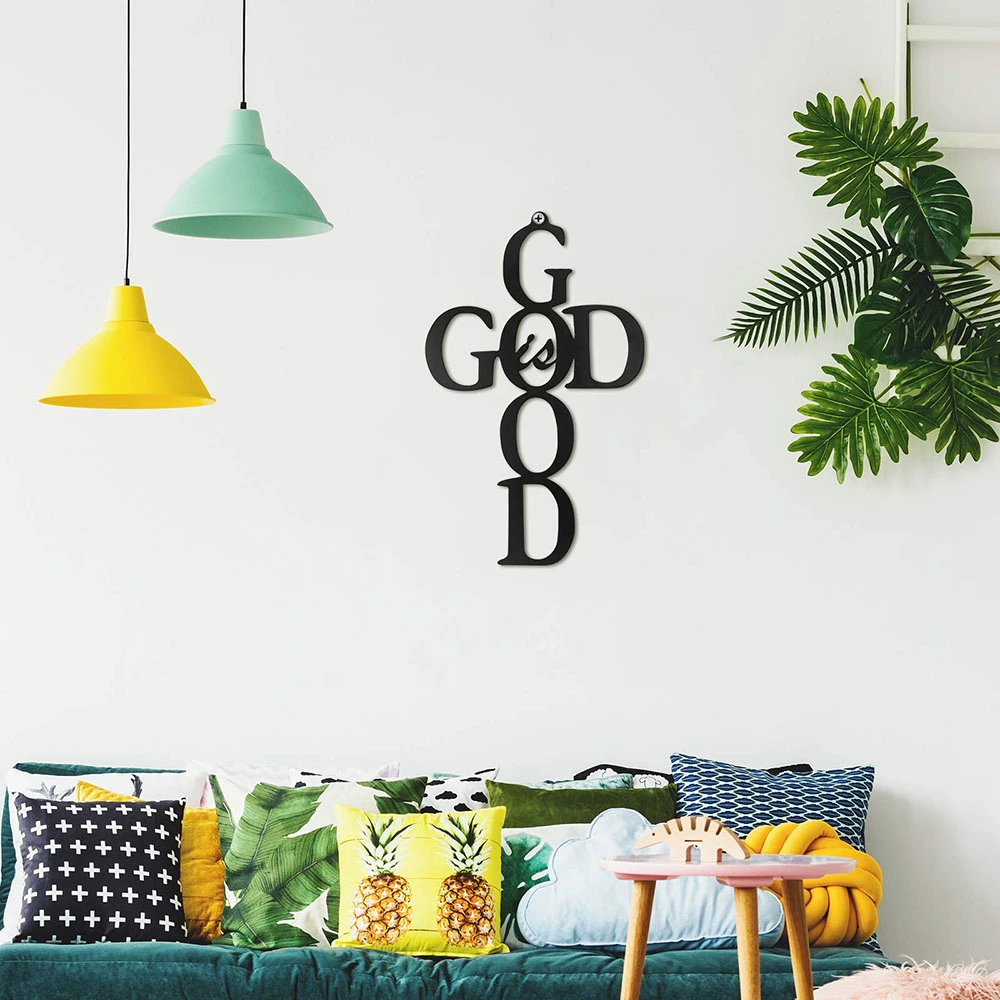 God Is Good Metal Cross Wall Decorations