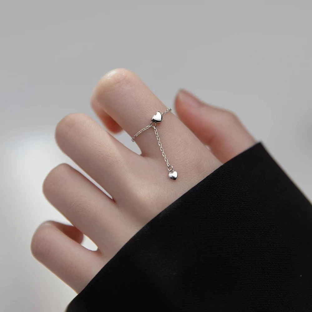 Women's Adjustable Accessories Fashion Love Heart-shaped Ring