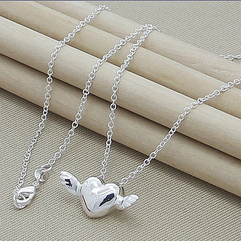 Women's Fashion Simple Silver-plated Heart Flying Pendant Necklace