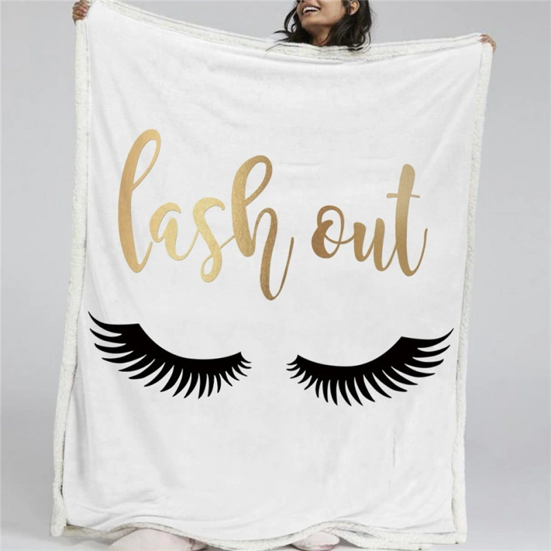 Thickened Double-layer Eye  Digital Printed Airable Cover Square Blanket