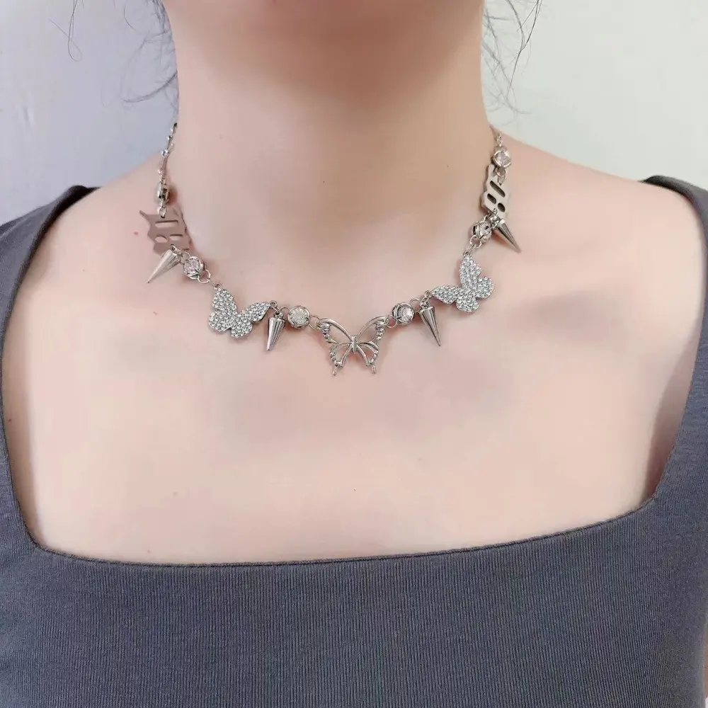 Sweet Cool Butterfly Punk Clavicle Chain Neck Chain Women