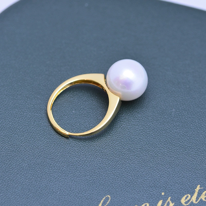 Fresh Water 12-13mm White Perfect Circle Strong Light Fine Micro Flaw Big Pearl Ring