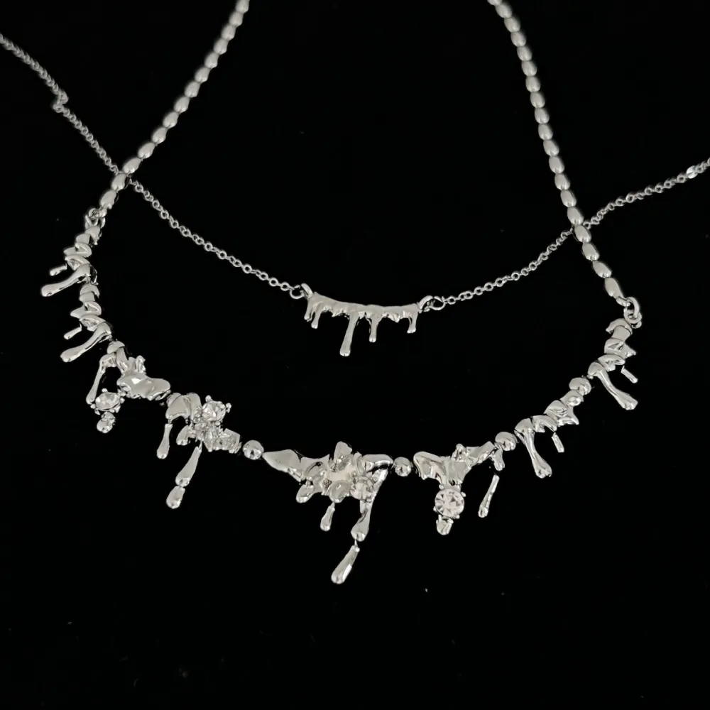 Women's Liquid Metal Drop Necklace