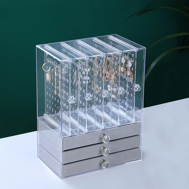 Earrings Organizer Jewelry Necklace Box Acrylic