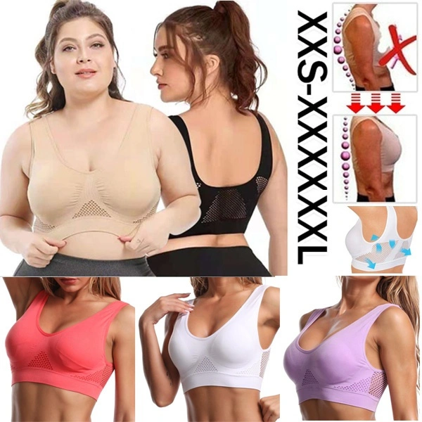 S-6XL New Large Size Frameless Bra Mesh Breathable Bra Sports Bra Comfortable Thin Section