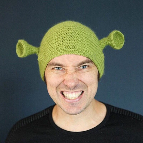 Fashion New Funny Hand-knit wool adult Shrek hat