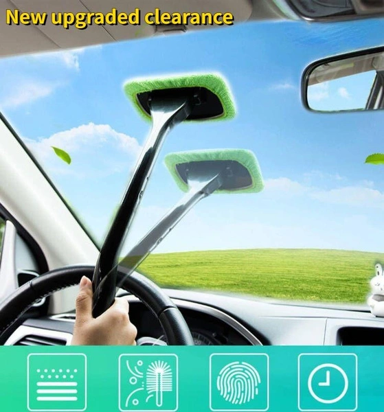 New upgrade Car Window Cleaner Brush Kit Windshield Wiper Microfiber Brush Auto Cleaning Wash Tool With Long Handle Car Accessories 3 Colors