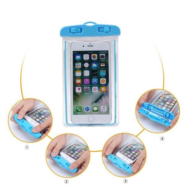 Luminous mobile phone waterproof bag smart touch screen swimming waterproof mobile phone case PVC transparent waterproof