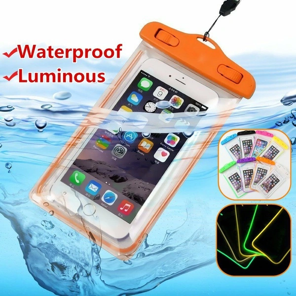 Luminous mobile phone waterproof bag smart touch screen swimming waterproof mobile phone case PVC transparent waterproof