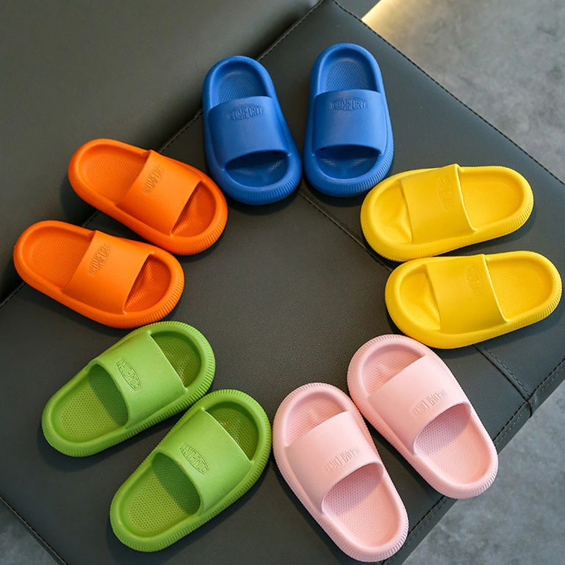 Slippers For Kids, Casual Indoor And Outdoor Slippers, Thickened Non-slip Quick Dry Bathroom Slippers, Light And Comfortable Cloud Soft Bottom Sandals, Summer Kids Water Shoes, Suitable For Bathroom, Beach, Casual Wear