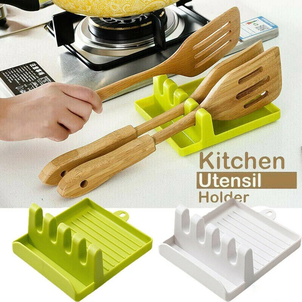 Plastic Kitchen Pot Pan Lid Cove, Kitchen Utensil Rest Ladle Spoon Holder, Multifunction Kitchen Spatula Rack Non-Slip Silicone, Mat Plastic Stand ome Cutting Board Rack Holder