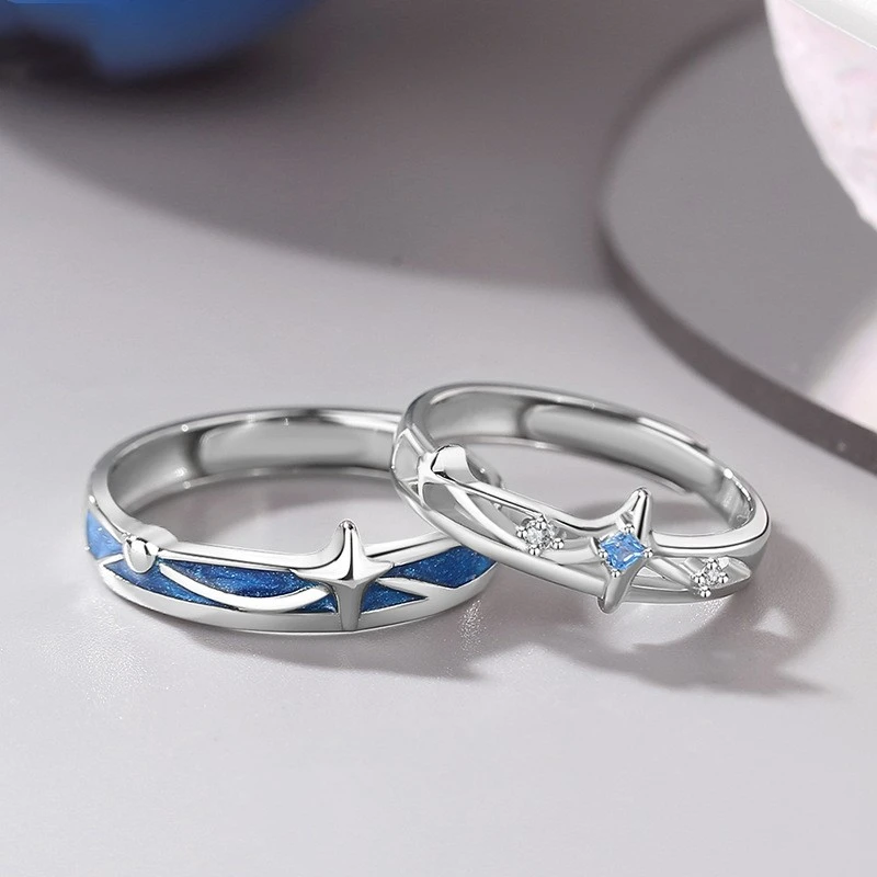 Meteor Couple Rings Sterling Silver Enamel XINGX Ring