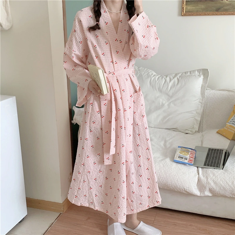 Women's Autumn Cute Bathrobe Long Kimono