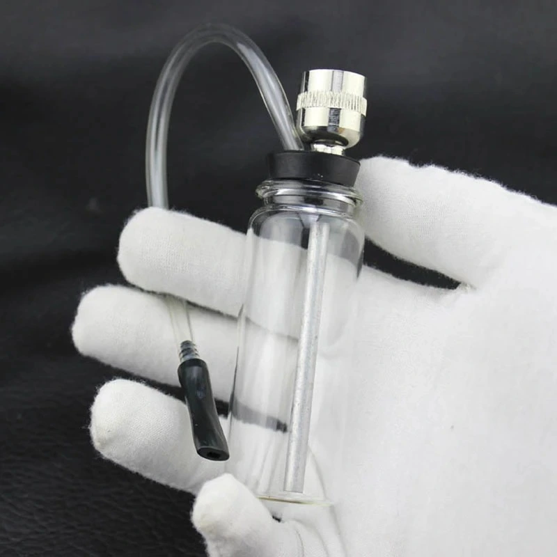 Portable Glass Small Pipe Leather Tube