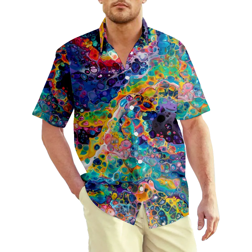 Men's Hawaiian Shirt Outfits Sea Animals Ocean Graphic Shirt Collar Clothing Apparel 3D Print Plus Size Outdoor Daily Short Sleeve 3D Print Casual Comfortable