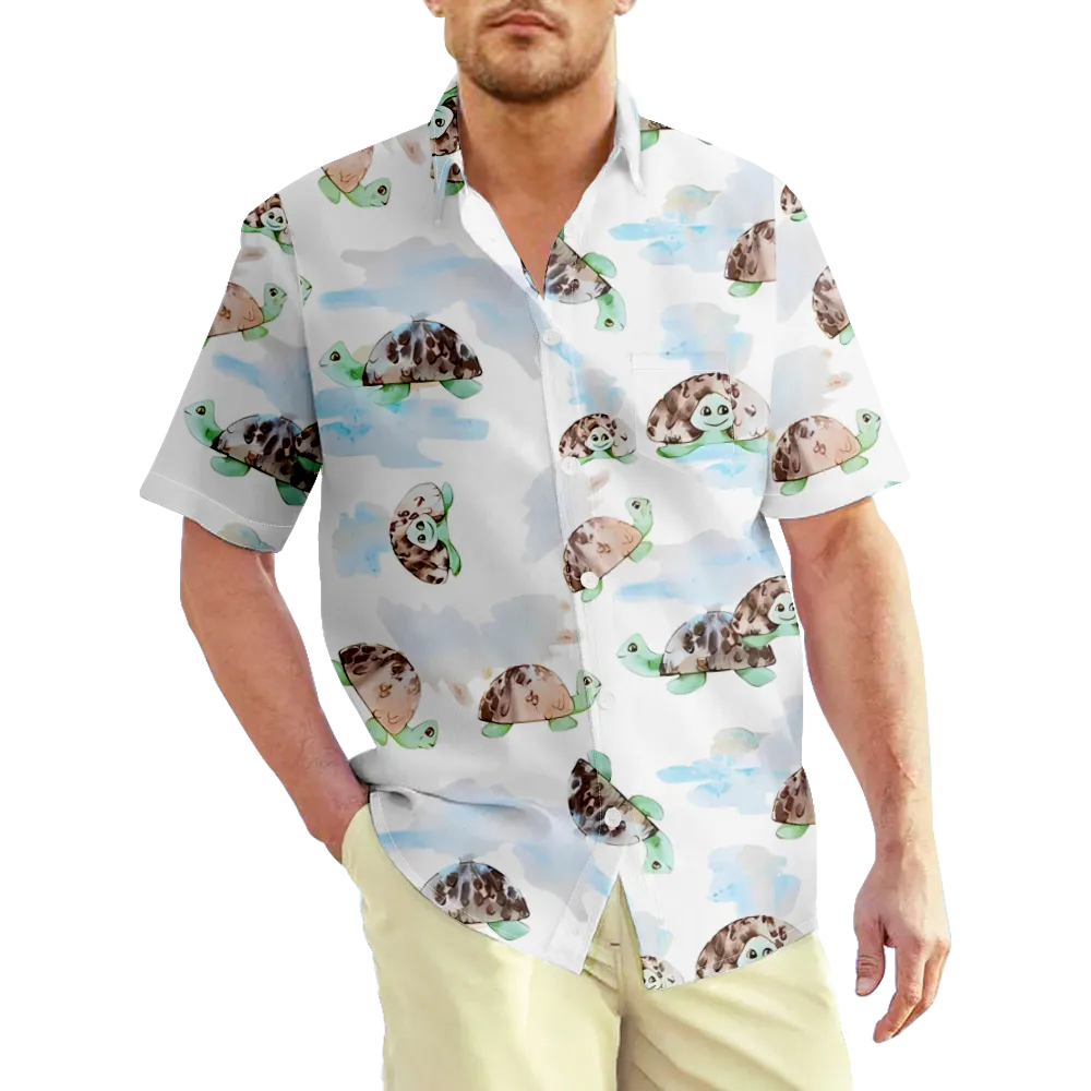 Men's Hawaiian Shirt Sea Animals Ocean 3D Shirt Collar 3D Print Outdoor Daily Short Sleeve 3D Print Clothing Apparel Lightweight Casual Hawaiian