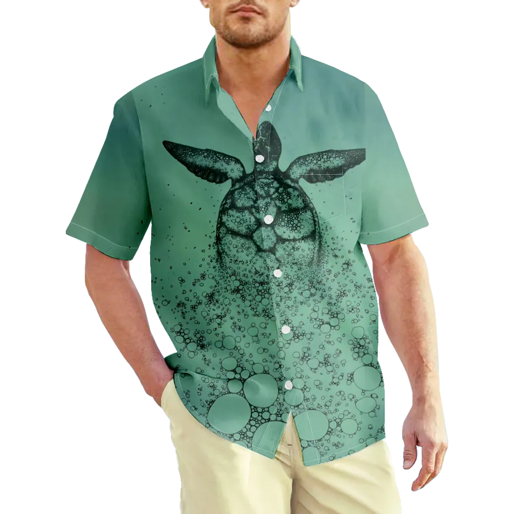 Men's Hawaiian Shirt Outfits Sea Animals Ocean Graphic Prints Shirt Collar 3D Print Outdoor Street Short Sleeve 3D Print Clothing Apparel Basic Classic Comfortable