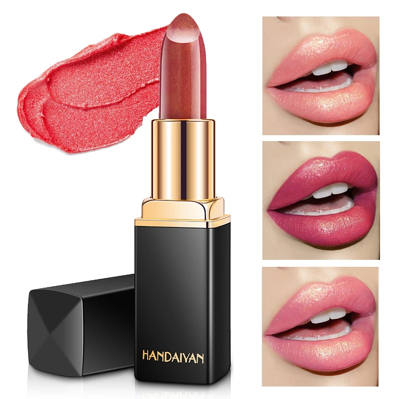 Professional Lips Makeup Waterproof Long Lasting Pigment Nude Pink Mermaid Shimmer Lipstick Luxury Makeup