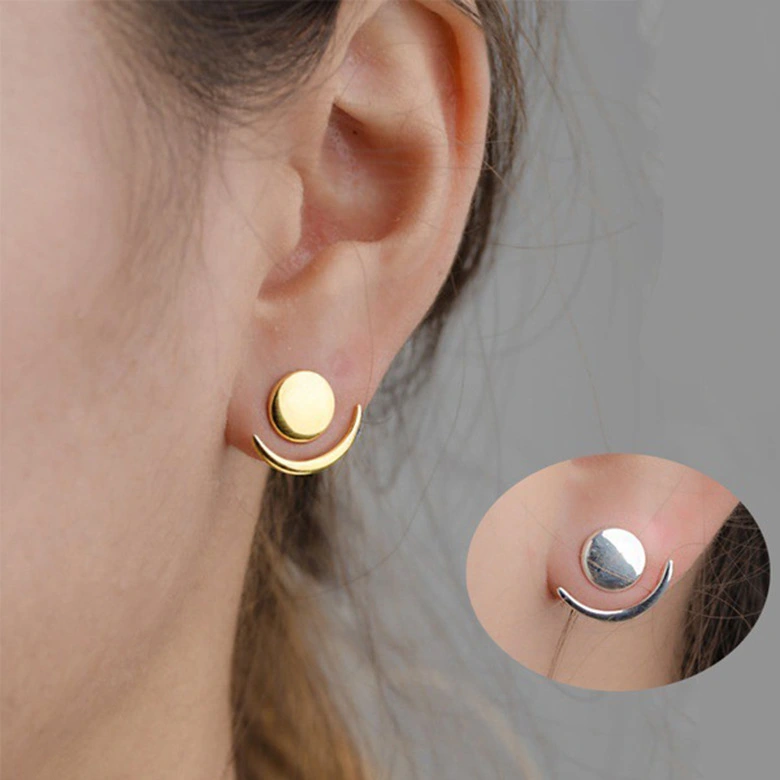 Trendy Crescent Moon Earrings For Women Cute Ear Studs Gold Silver Color Stud Earring Jewelry Gift