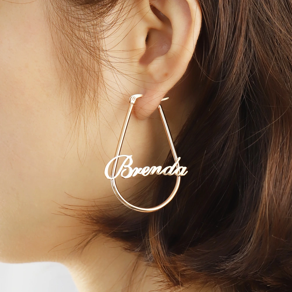 Personalized DIY English BrendaU-shaped Earrings