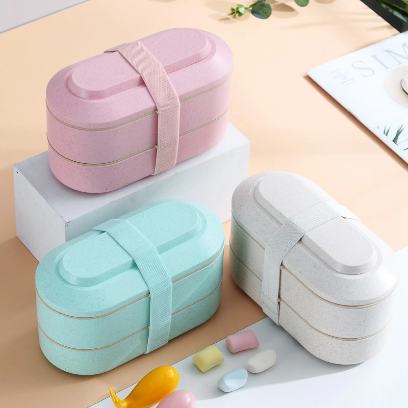 Japanese Wheat Straw Bento Box Can Be Microwaved