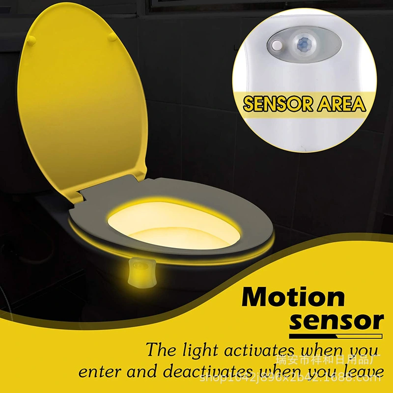 8 or 16 Colors Human Motion Sensor Toilet Light Bathroom Accessories Toilet Bowl Night Light