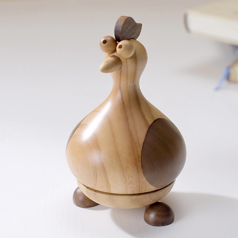 Chinese Zodiac Rooster Solid Wood Music Box Music Box