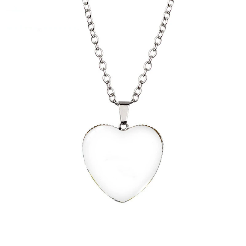 Arbitrary Pattern Time Stone Heart Necklace