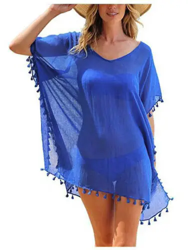 Women Beachwear Swimwear Bikini, Beach Wear Cover Up Tassel, Ladies Summer Dress