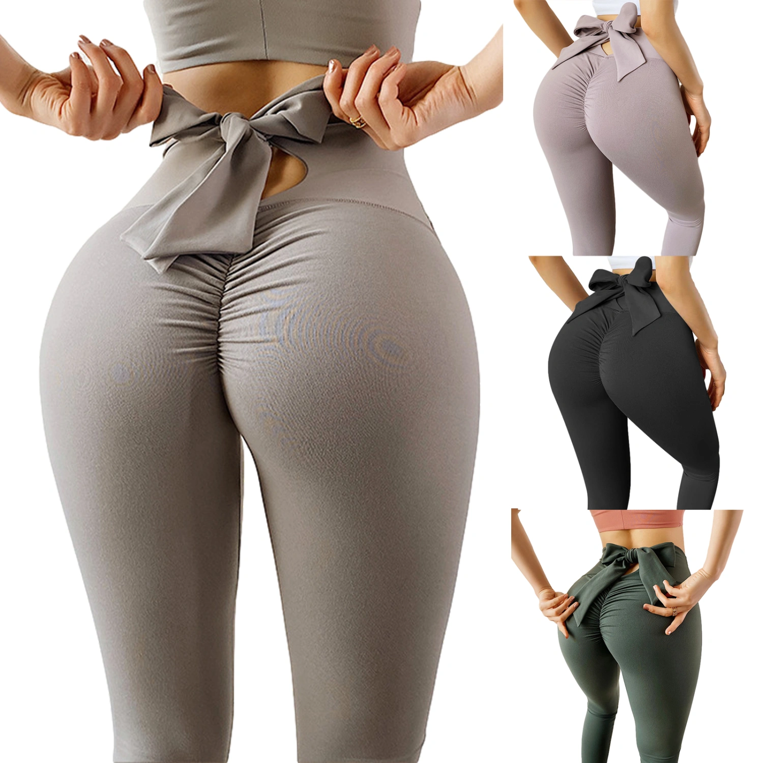Female Trousers, Solid Color Elastic High Waist Pants Yoga Pants for Summer Fall, S/M/L/XL/XXL