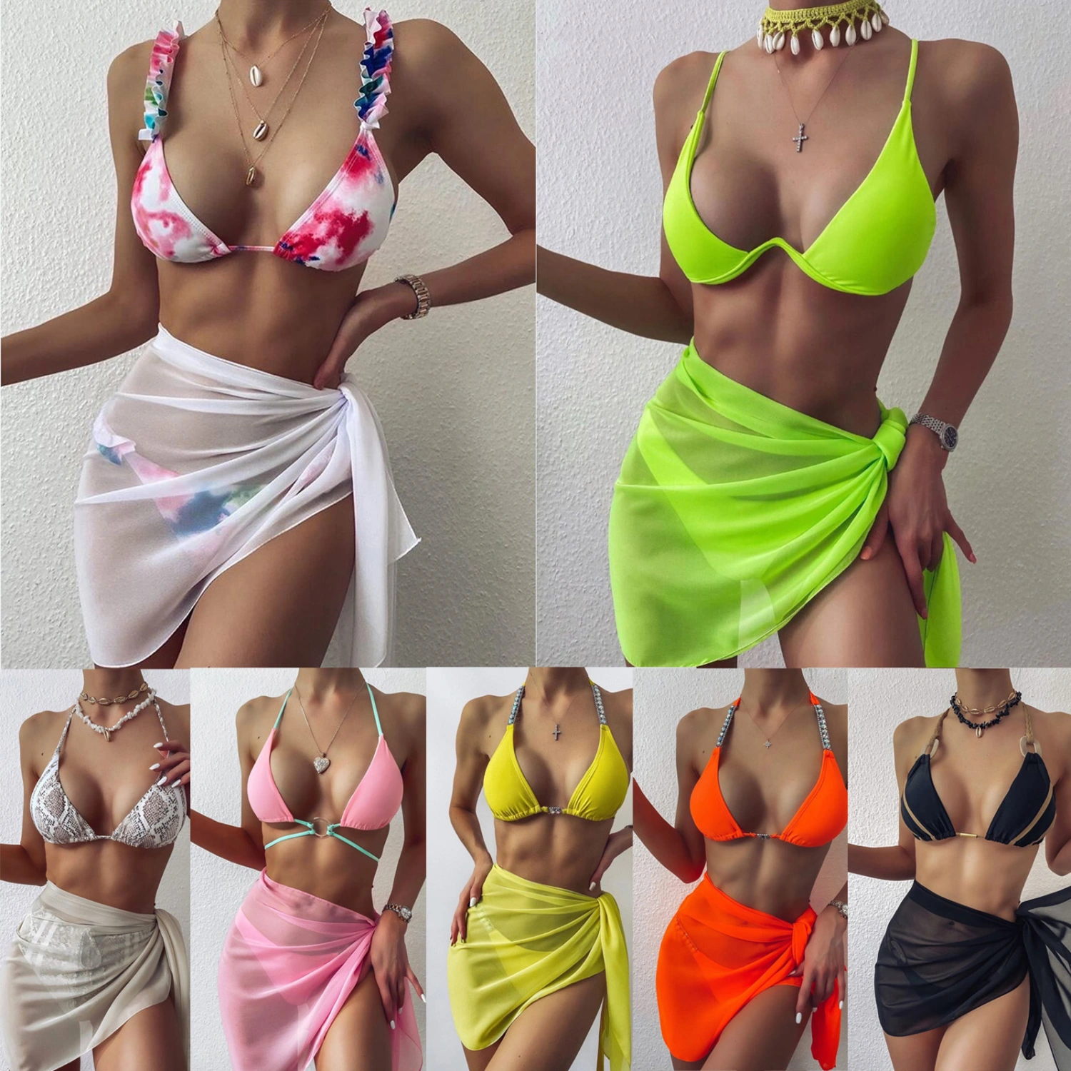 Women's Sarong, All-match Perspective Beach Wrap Skirt for Swimming Vacation Honeymoon Holiday
