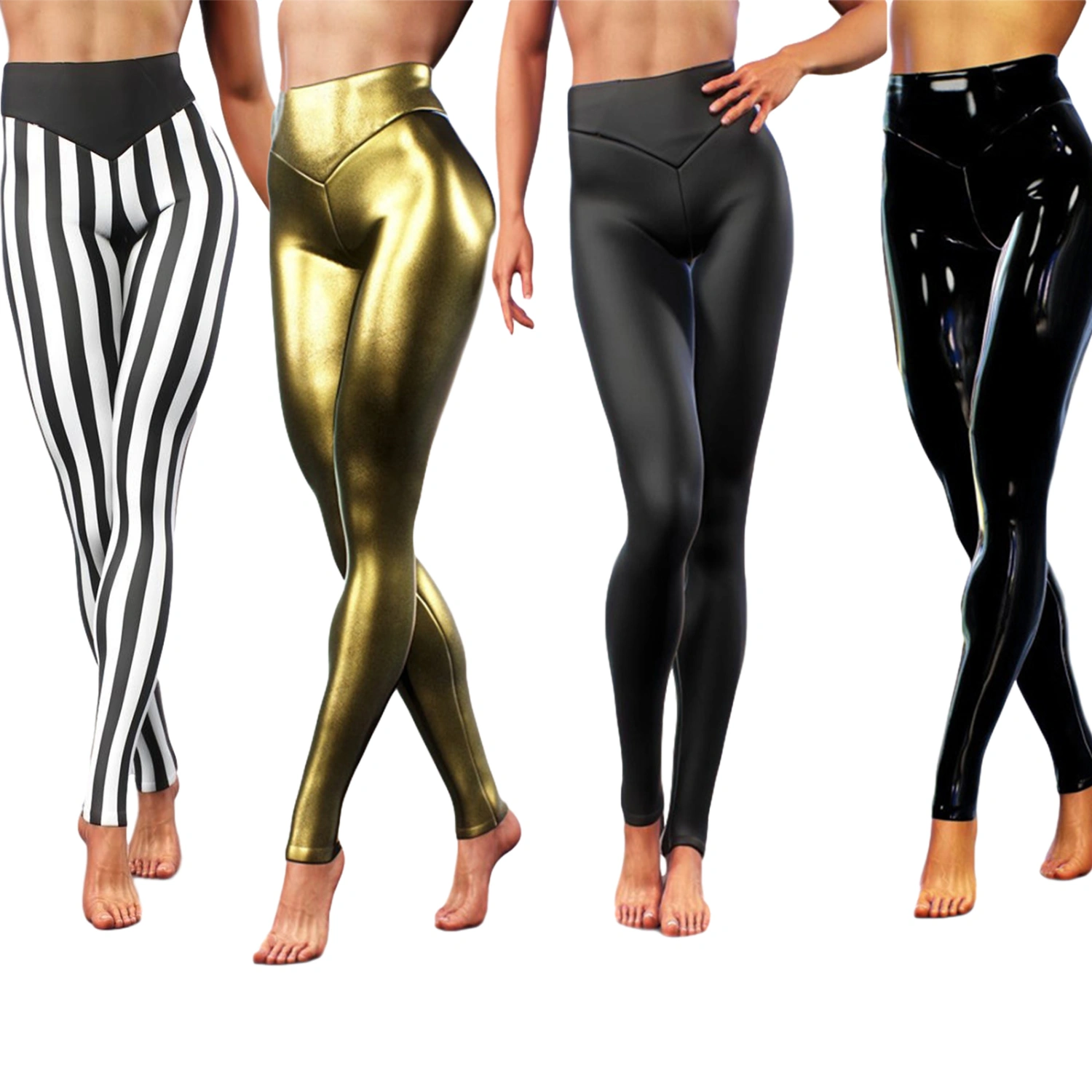 Women Slim Pants, Solid Color/Striped Long Elastic Band High Waist Pants, Slim-Fit Wild Fashion Bottoms