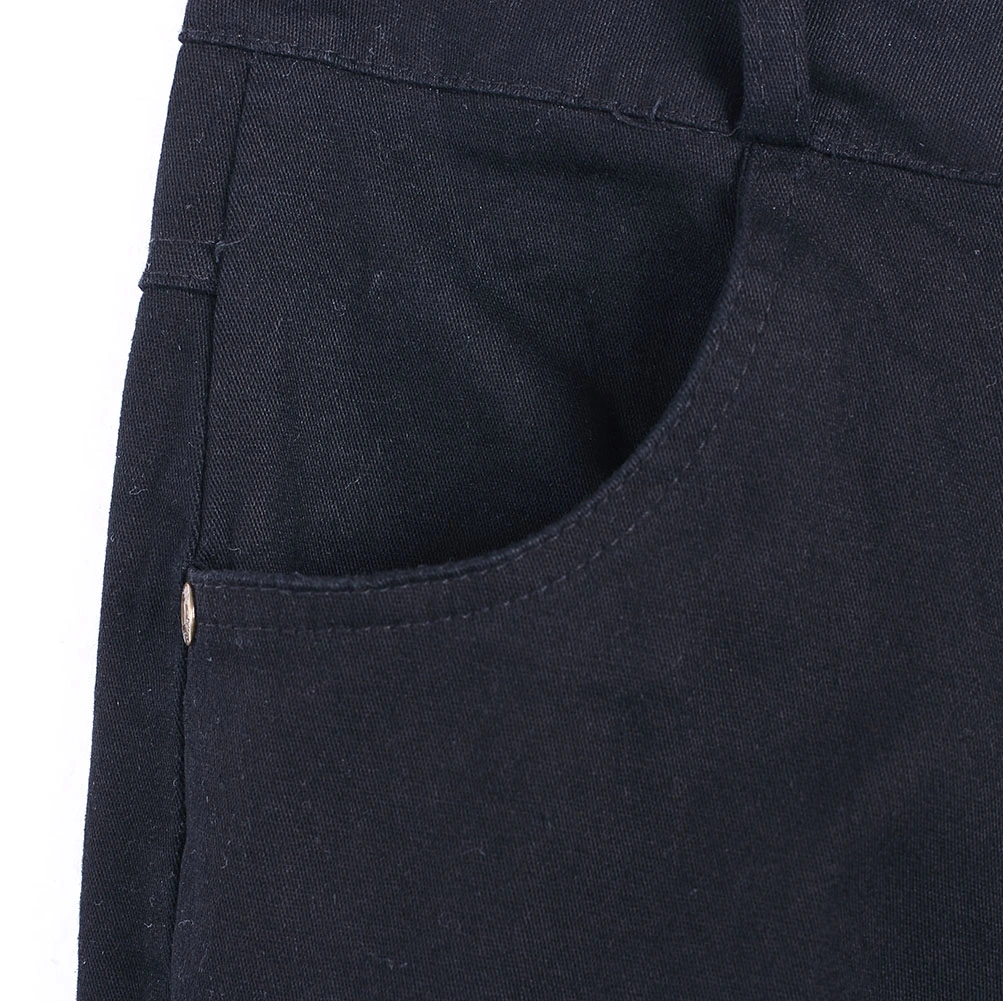 Women's High Waist Tight Trousers, Daily Ripped Style Slim Fit Solid Color Long Pants