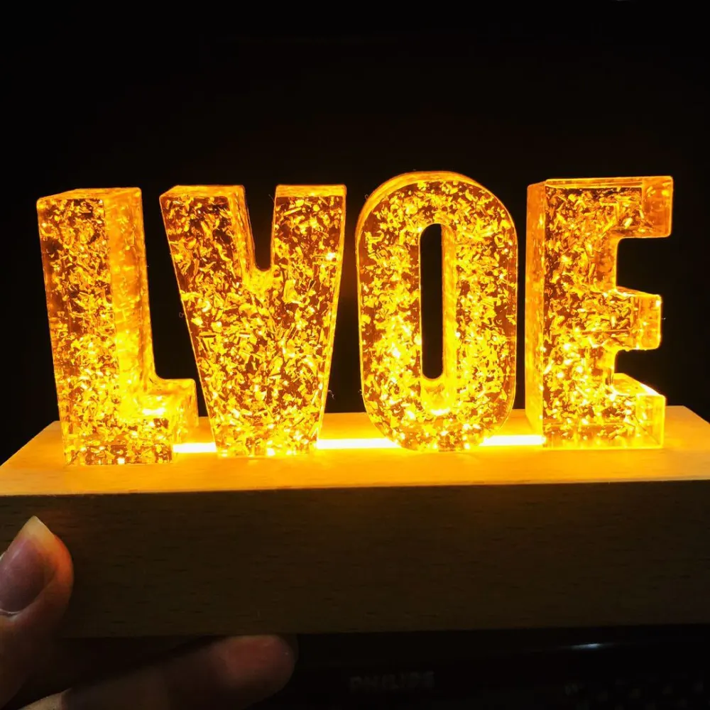  Small Night Light 26 Letter Led Drop Glue Dry Flower Small Night Light