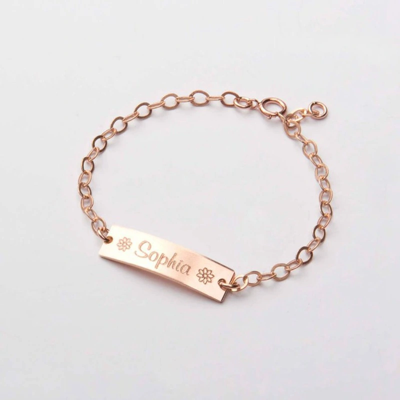 Personalized Engraving Children's Adjustable Stainless Steel Letter Bracelet