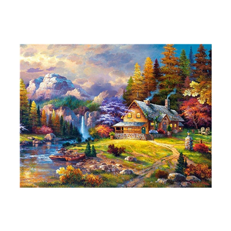 Diy Diamond Painting 5D Full Diamond Pastoral Landscape Cross Stitch Living Room Decoration Painting