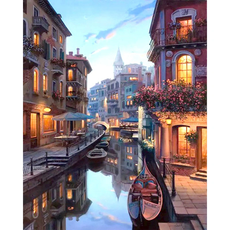 Cross-Border Manual Coloring Diy Digital Oil Painting Wholesale Hand-Painted 4050 Zinc Wish Digital Paint Decorative Painting