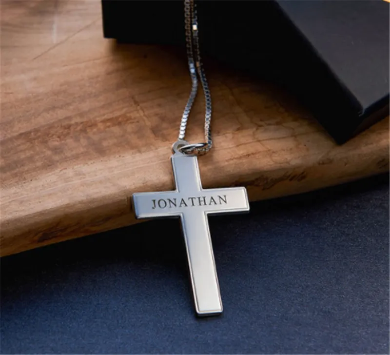 S925 Sterling Silver Cross Lettering Jewelry