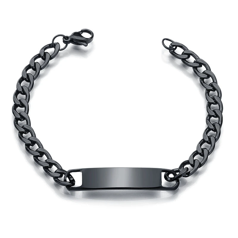Stainless Steel Smooth Curved Brand Bracelet
