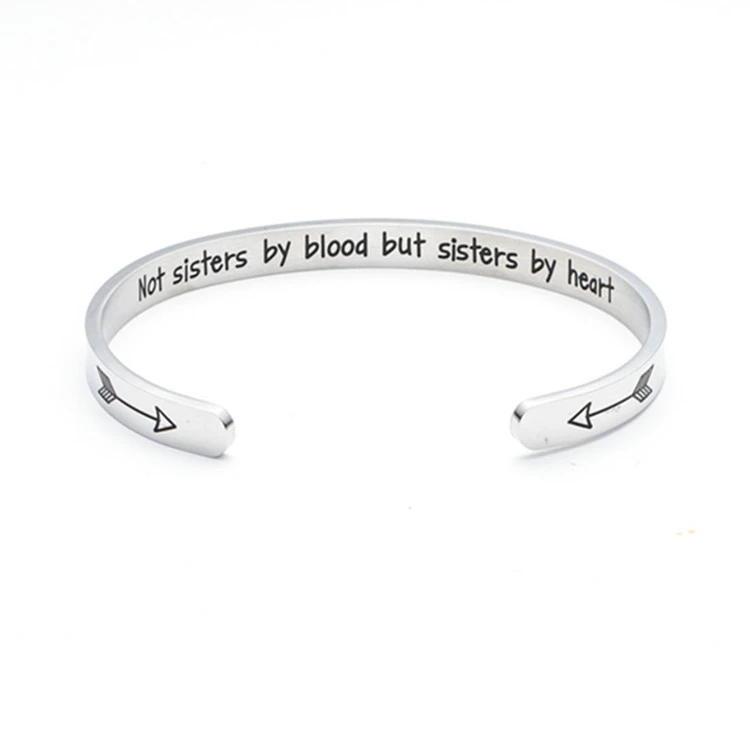 Stainless Steel Bracelet Sister Good Sister Lettering Bracelet